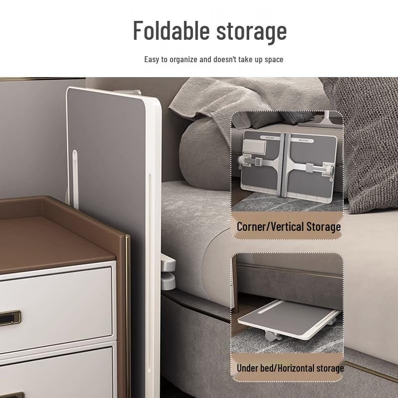 Adjustable Bedside Table: Folding Computer Desk for Student Dorms, Bedrooms, or Home Study