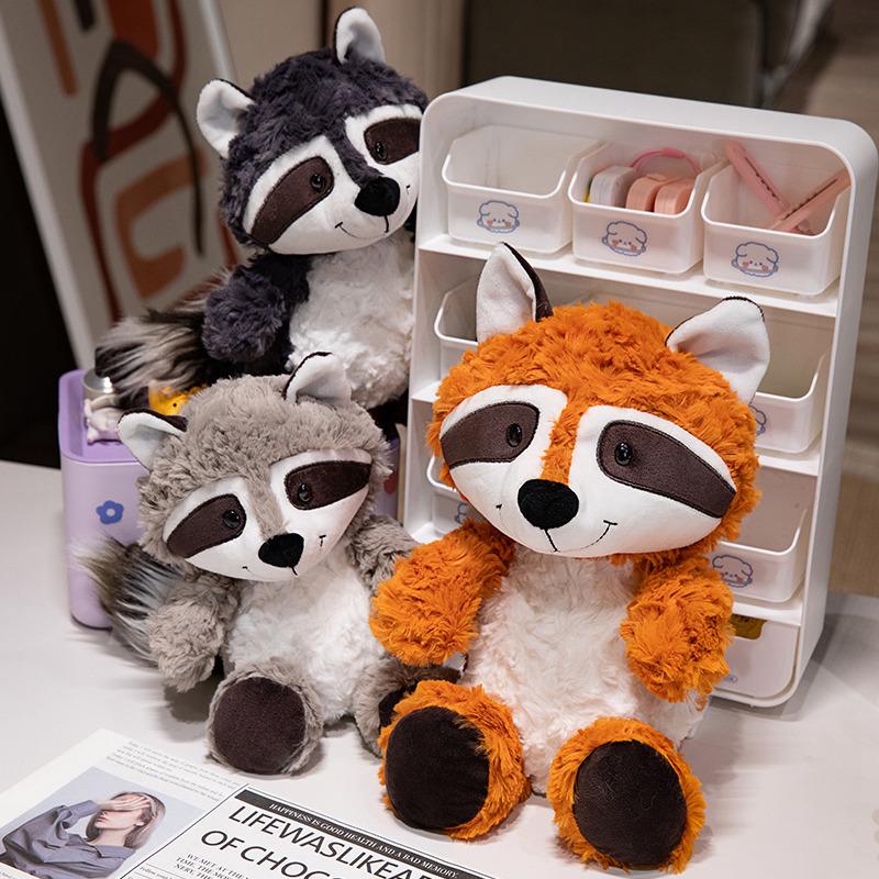 NICI Forest Friends Plush Set: Fox, Raccoon, Wolf, Monkey - Perfect for Children's Birthdays