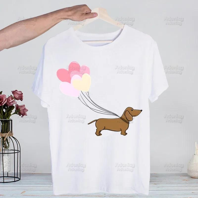 Dachshund Teckel Funny Cute Dog Animal Funny T Shirt Men New Casual Short Sleeve Tshirt Homme Manga Unisex T-shirt Tees