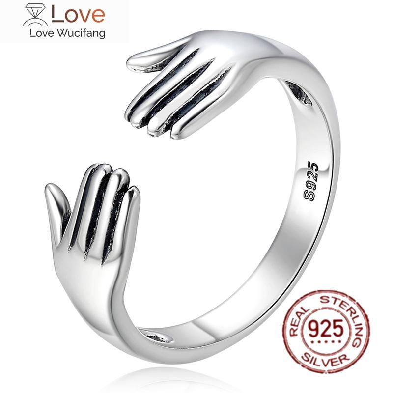 Genuine 925 Sterling Silver Snake Star Moon Open Adjustable Finger Cz Ring Women Personalized Fashion Accessories Holiday Gifts