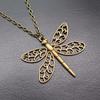 Vintage Dragonfly Butterfly Bee Pendant Necklace Alloy Insect Bug Floral Charm Necklaces Nature Jewelry Gift For