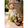 Decorative Figurine Boy In Green Trousers, 26 Cm, Made of Polyresin