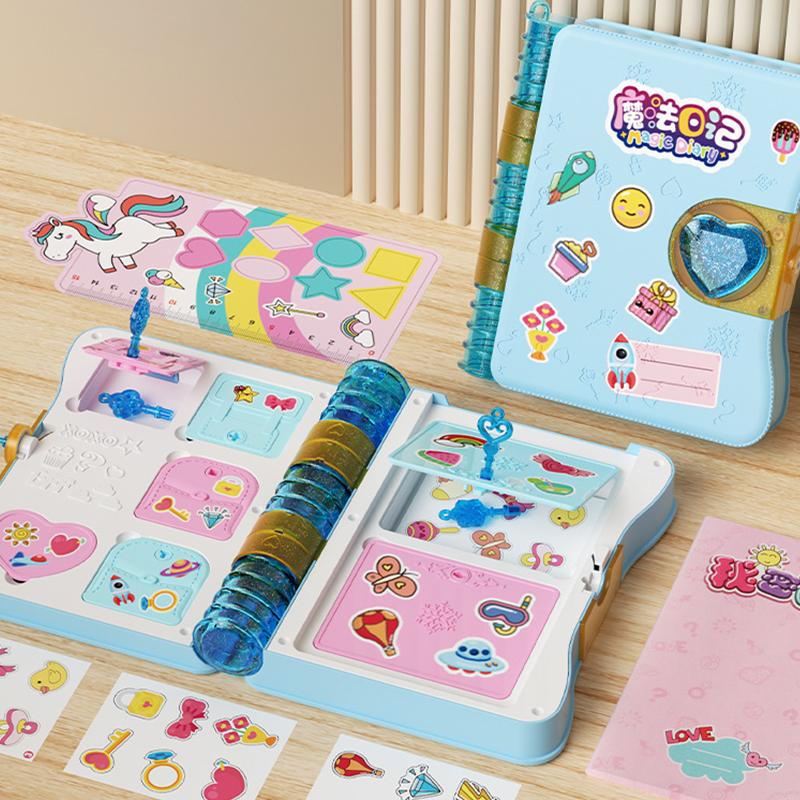 Jurnal de jucărie prințesă pentru fete cu chei de blocare ascutitoare de creion autocolant pentru ștergerea materialelor educaționale jucărie cadou pentru fetiță 3 14 ani