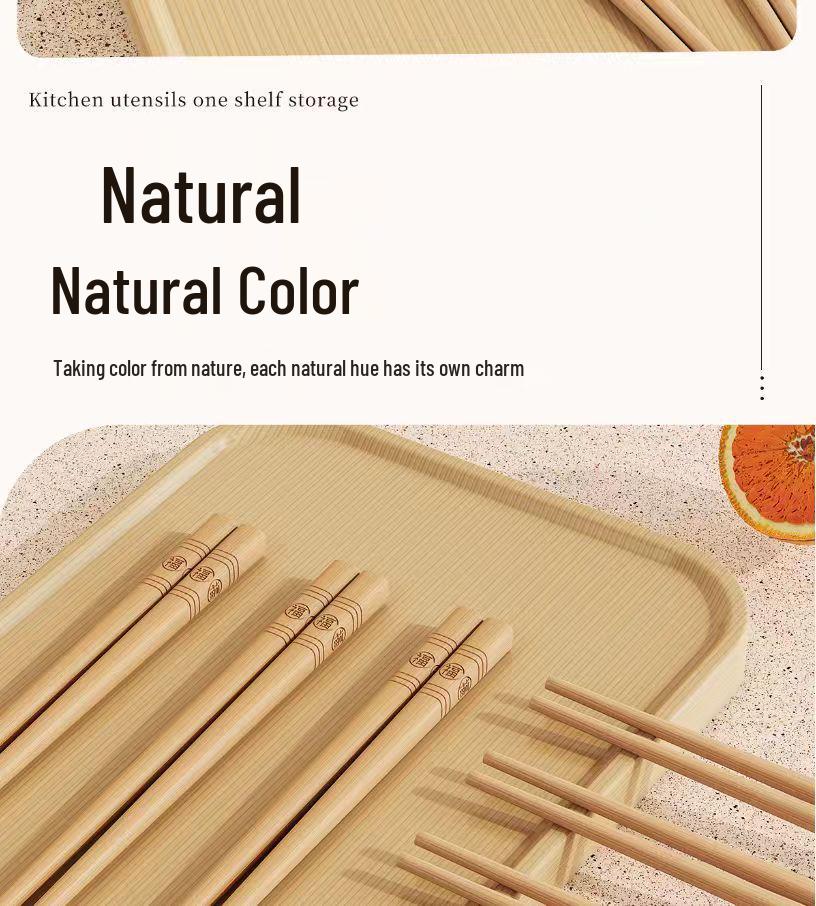 Mold-Resistant Four-Sided Nanmu Bamboo Chopsticks, High-Grade Carbonized Tableware