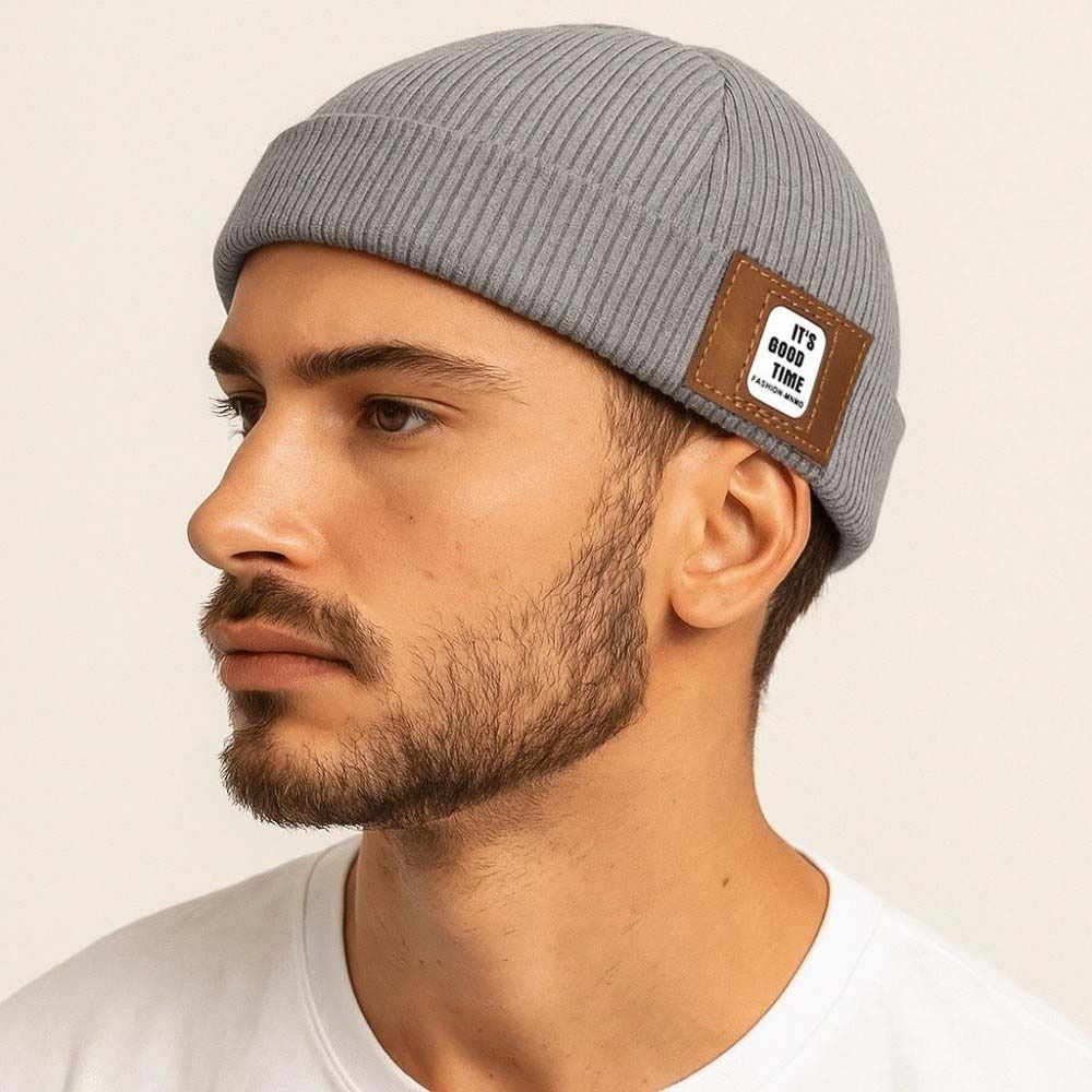 Round Vintage Docker Cap Solid Color Hip Hop Hat Multipurpose Corduroy Brimless Hat  Streetwear