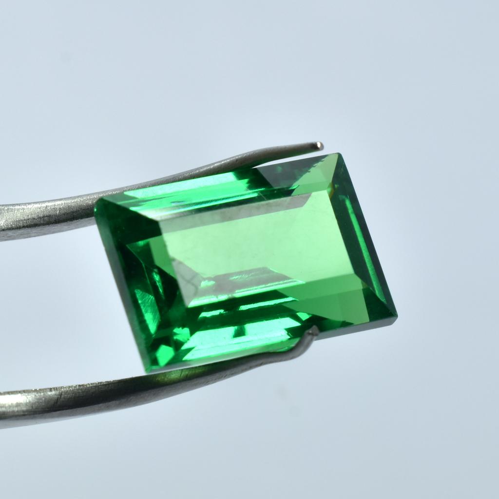 Green Garnet 9.95 Ct Natural Loose Gemstone Extremely Rare Emerald Cut CERTIFIED SU-320