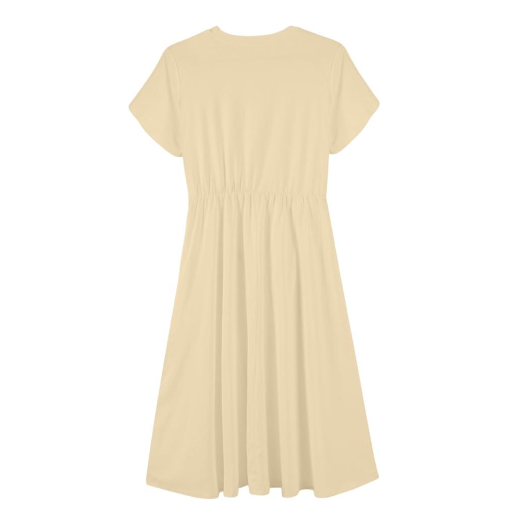 Women's Casual Round Neck Midi Dress Basic Classic Outdoor Everyday Short Sleeve Loose Dress