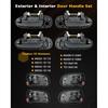 Door Handle Set, Compatible With 1993-1997 Toyota Corolla, Geo/Chevy Prizm | Interior & Exterior Front & Rear Left Driver & Right Passenger Side |