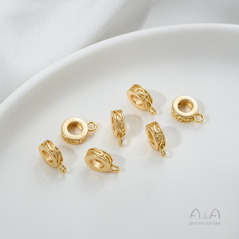 

Медные бусины-разделители и бусины-колесики с узором дракона с позолотой 14 карат с подвесками для изготовления украшений своими руками