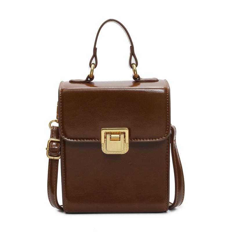 

Женская сумка-тоут Новая наплечная сумка Премиальная текстурированная Универсальная сумка-мессенджер Маленькая квадратная сумка коричневый