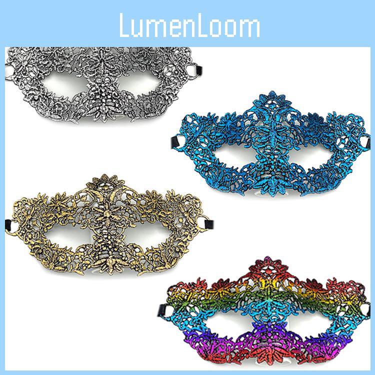 Lace Adult Costume Mask With Gold Silver Embroidery For Costume Party And Holiday Celebrations