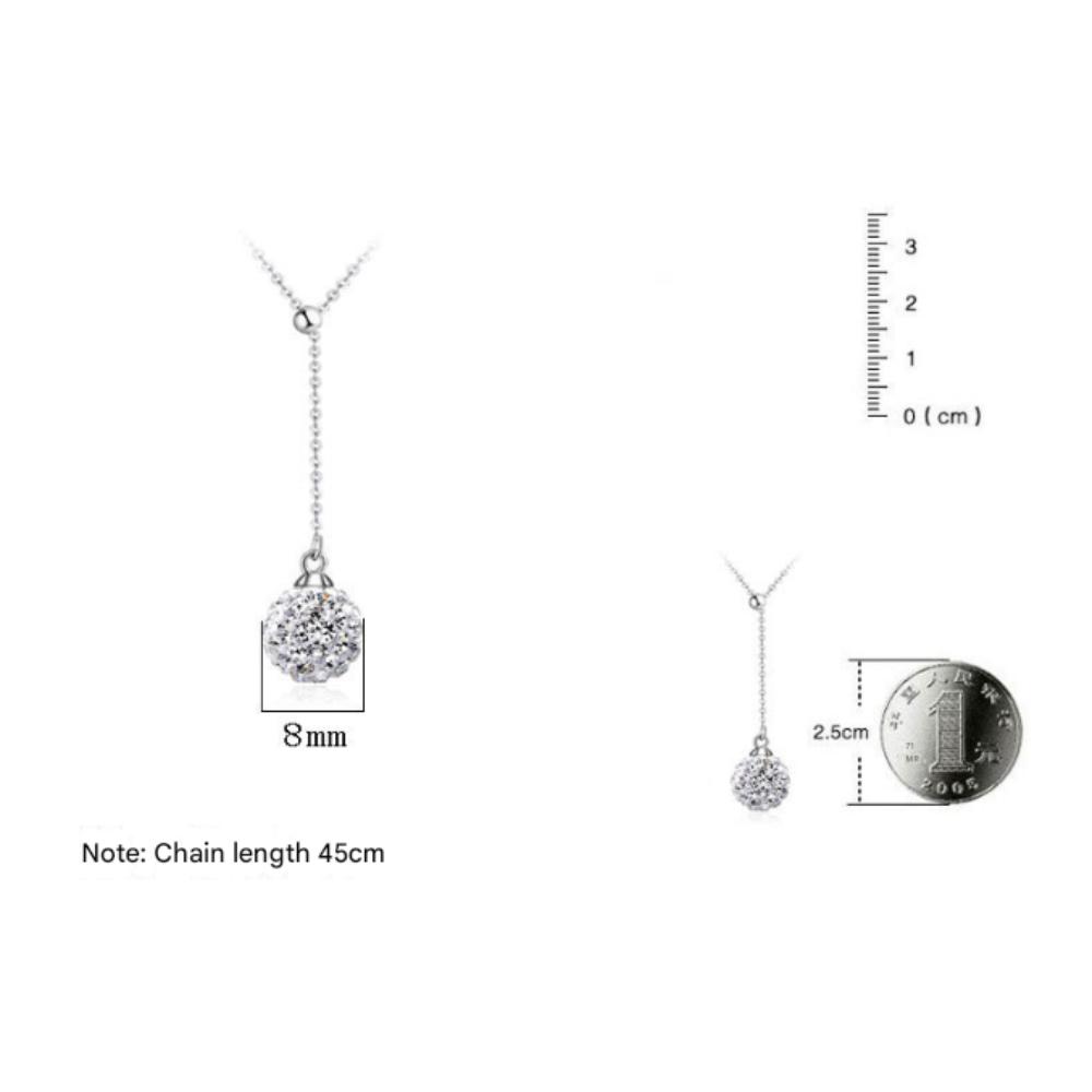 925 Sterling Silver Fashion Classic Shambhala Ball Zircon Pendant Necklace Birthday Party Anniversary Gift