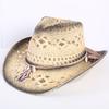 Popular sombrero de vaquero occidental hueco clásico europeo y americano, moda para hombre y mujer, sombrero de paja transpirable para vacaciones, protección solar