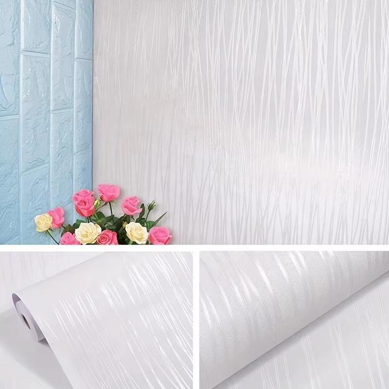 Waterproof embossed pattern wallpaper white vinyl self-adhesive paper wall furniture living room touch paper home decoration