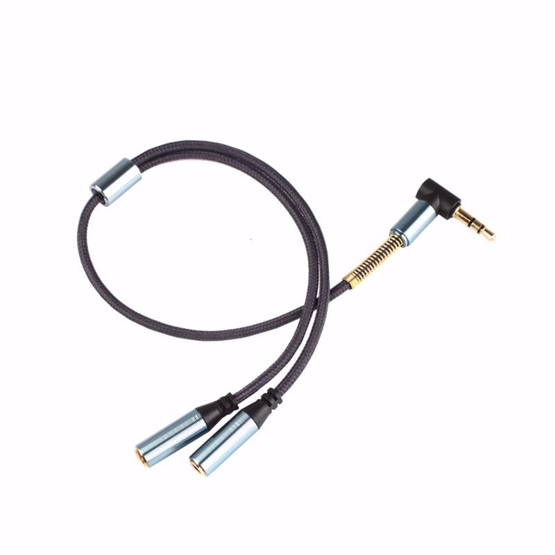 3.5MM Jack Plug Y Splitter Audio Stereo Extension Earphone Headphone Extension Cable