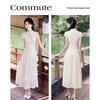Elegant New Chinese Style Short-Sleeve Midi Dress