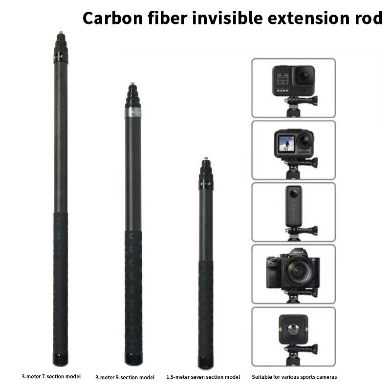 Carbon Fiber Selfie Stick Camera Extension Ultra Long Invisible Extension Stick Selfie Stick