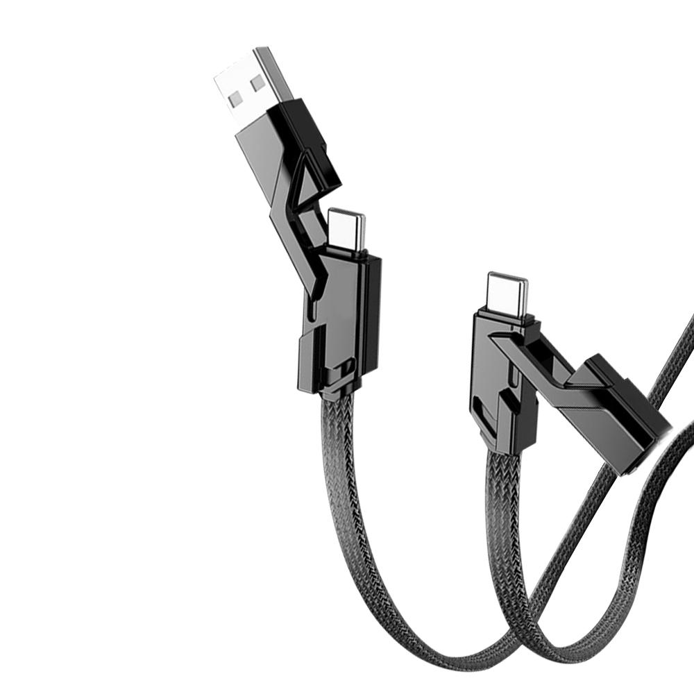 Hot Selling Fast Charging Cable 60w 4-in-1 Usb C to Multi Charging Cable 1.5 m чёрный