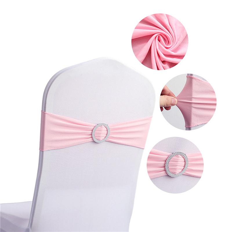 ABWR-100PCS Elastic Chair Knot Wedding Decoration Buckle Sashes Back Cover Hotel Home Seat Elegant Modern Ribbon Decors,D