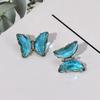 S925 Crystal Transparent Color Butterfly Stud Earrings Japanese And Korean Sweet Small Fresh Temperament Earrings Women