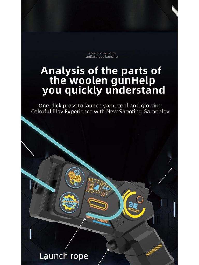 Luminous High-Speed Electric String Launcher Toy for Decompression and Learning