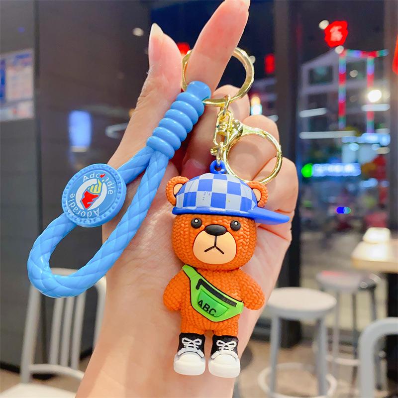 

Креативный мультяшный спортивный стиль вязаный медведь брелок для ключей автомобиля милый кулон для школьной сумки модный крутой маленький подарок