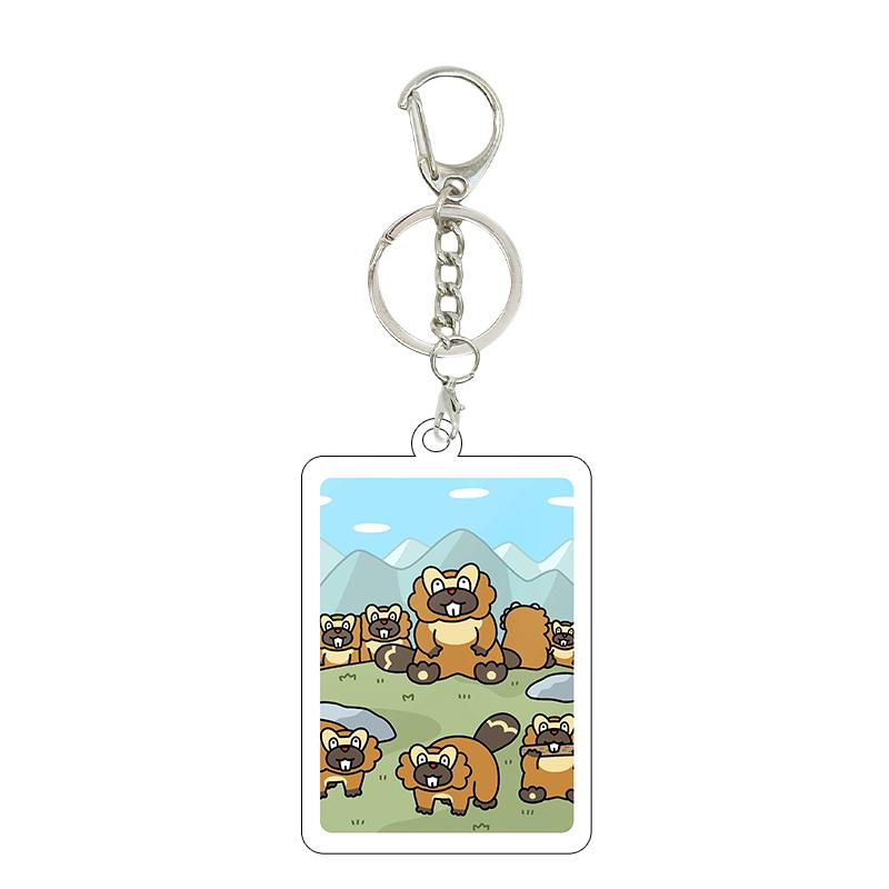 Ptcg Pocket 5cm Anime Fashion Squirtle Bulbasaur Psyduck Cartoon Diy Acrylic Action Keychain Backpack Pendant Accessories Charm