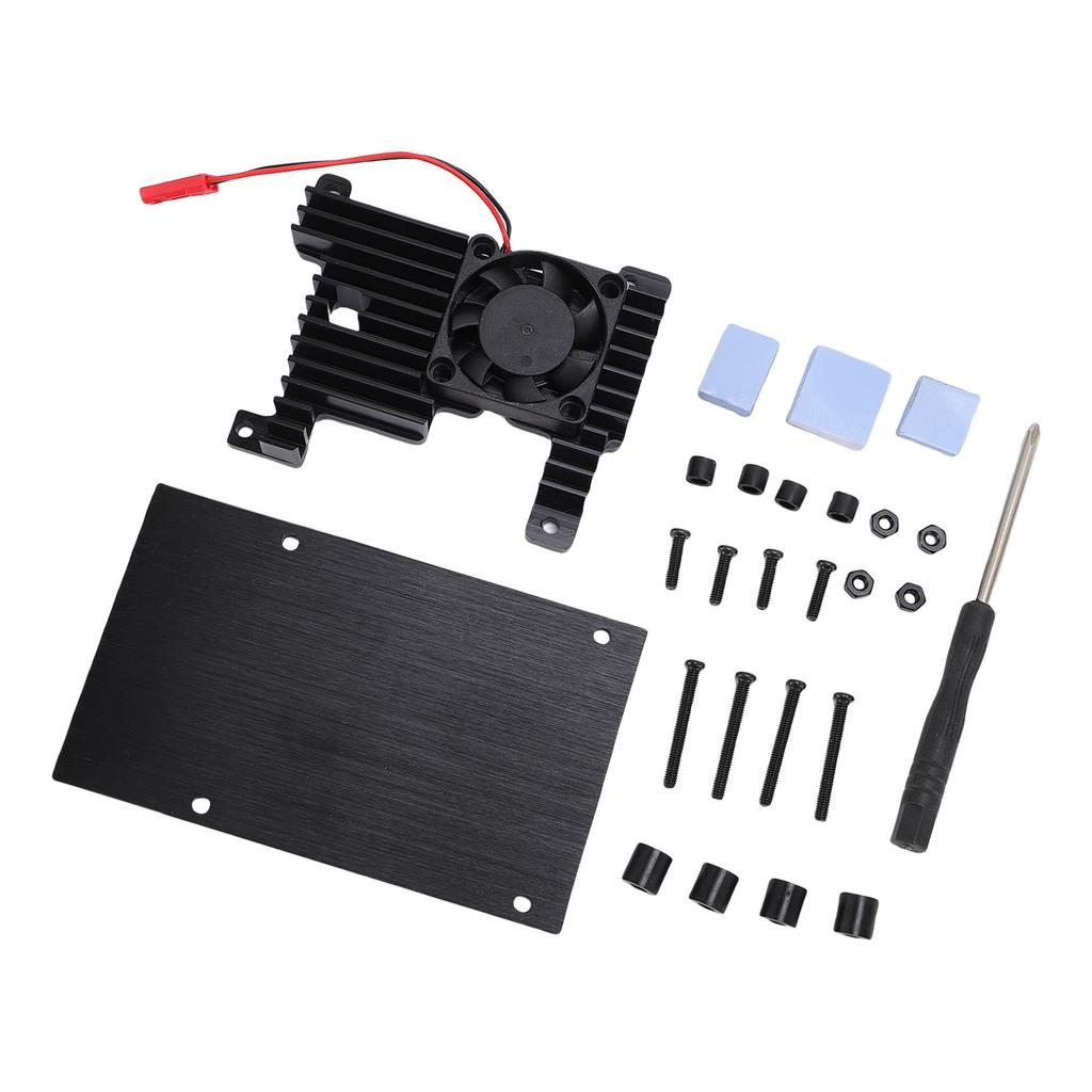 Gehäuse für Entwicklungsboard passend für Orange Pi 3B Gehäuse aus Aluminiumlegierung mit passivem Kühlventilator