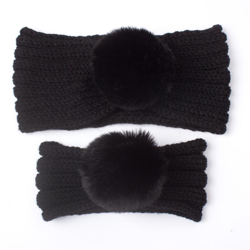 New parent-child autumn and winter warm headscarf set, mother and baby knitted wool headband, girls' headband
