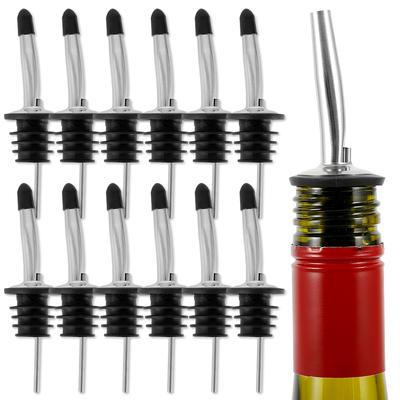 12 stuks Roestvrij Staal Klassieke Flesschenkdoppen Taps toelopende Tuit Likeur Schenkers Flow Wijnfles Schenktuit Stop Fles Bar Accessoires