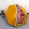 1pc Peace Sign Hand Gesture Folding Umbrella With Excellent UV Protection, 8 Ribs Casual Durable Lightweight Portable Travelling Umbrella Fo
