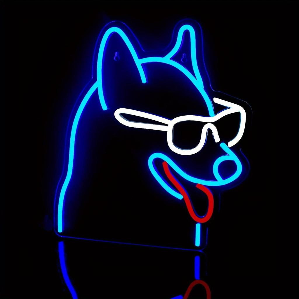 Neon Dachshund Bulldog Cat Skateboard LED USB Light