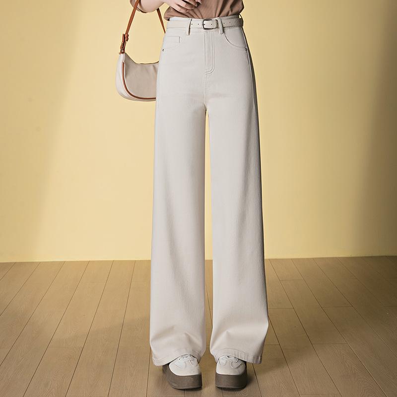 

Tencel Cotton Wrinkle-Resistant Wide-Leg Embroidered Jeans - Spring 2026 Collection 28 бежевый