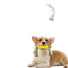 Corn shaped dog chew toy with rope