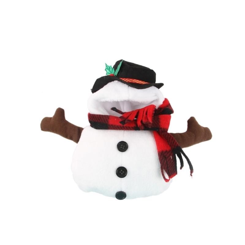 Festives Dog Snowmen Suit Fleece Lined Winter Clothing With Hat Scarf For 5 15kg Pet Holiday Celebration