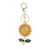 Sparkling Rhinestone Sunflower Keychain Women Girls Car Key Ring Holder Backpack Pendant Purse Bag Charm Decoration Accessories