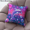 YK Cool Dolphin Print Throw Pillow Covers Pattern Cushion Cover Suitable for Sofa Bedroom Car Pillow Cover