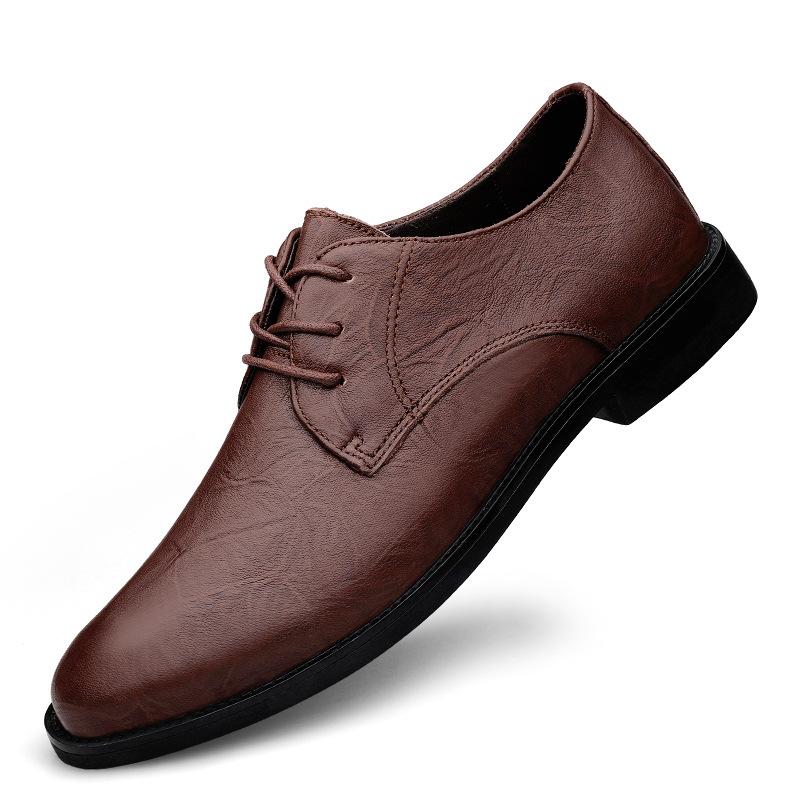 

Повседневная деловая обувь мужская кожаная обувь официальная одежда четыре сезона кожаная обувь с ручной царапиной сезон простая мужская обувь 45 темно-коричневого