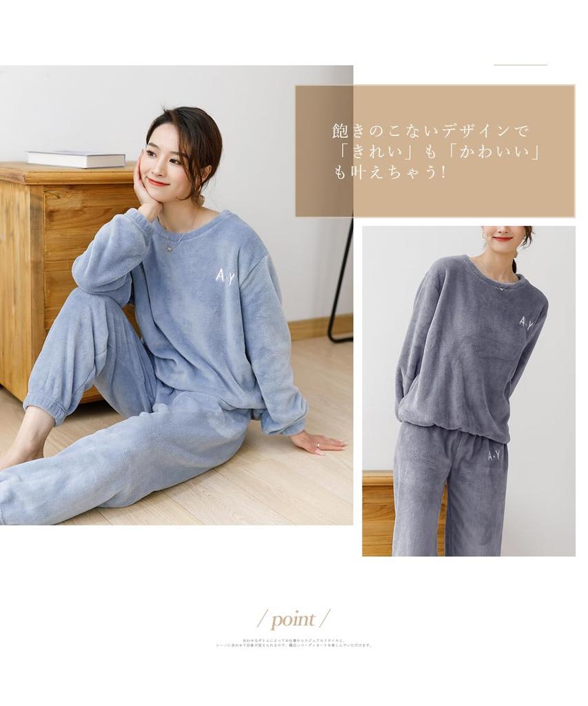 EnagmourCheripo Embroidered Flannel Long Crew Top and Bottom and Comfortable for Cold Soft and Warm As a Available In Five Colors for and Spring