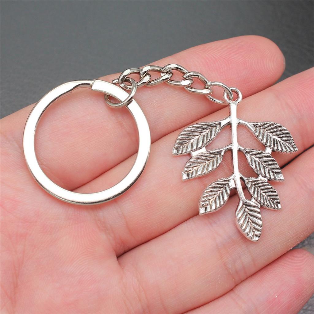 Mushroom Branch Leaf Key Ring Men's Jewellery Wedding Anniversary Original Materials