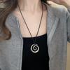 Fashion Jewelry Heart Necklace Black Wax Rope Charm Irregular Metal Pendant Necklaces Clavicle Chain for Couple Birthday Gift