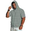 Men's Casual Vintage Lightweight Short Sleeve Hoodie Camouflage Print