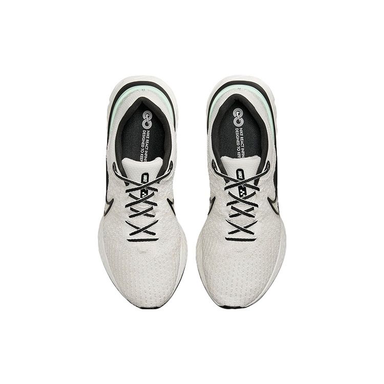 Nike Scarpe da Corsa da Uomo React Infinity Run Flyknit 3 Phantom Black Light Bone Mint DH5392-004
