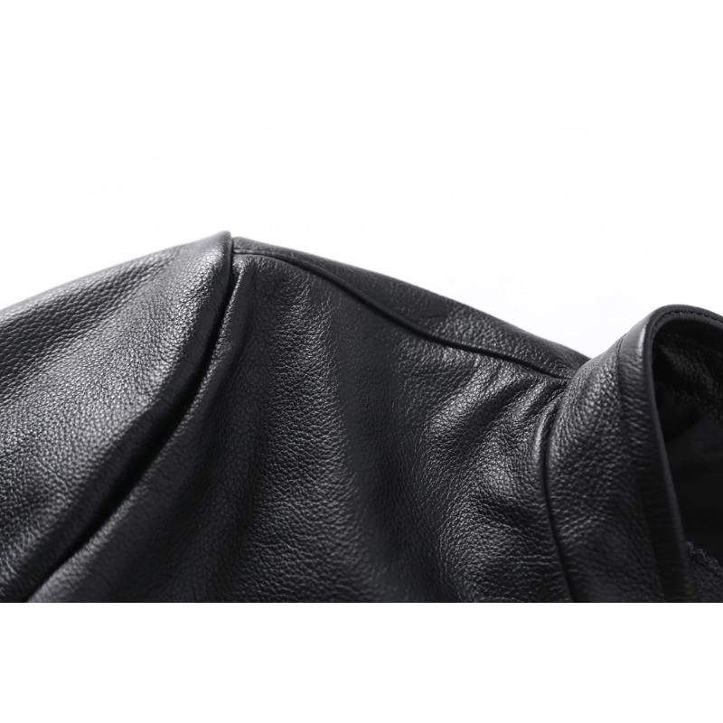 Chinese Size Men's Genuine Leather Jacket 100% Natural Cowhide Leather Coat Men Skin Clothing Autumn Spring Asian Size S-6XL