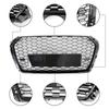 RS4 Style Honeycomb Mesh Hex Grille Grill Fit  A4/S4 B9 2017-2019 Black