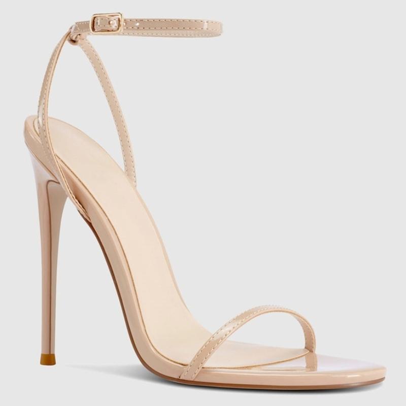 Sexy Women's Sandals Summer Shoes 2025 Ankle Strap Stiletto High Heels Green Nude Black Wedding Dance Dress Shoes Big Size 45