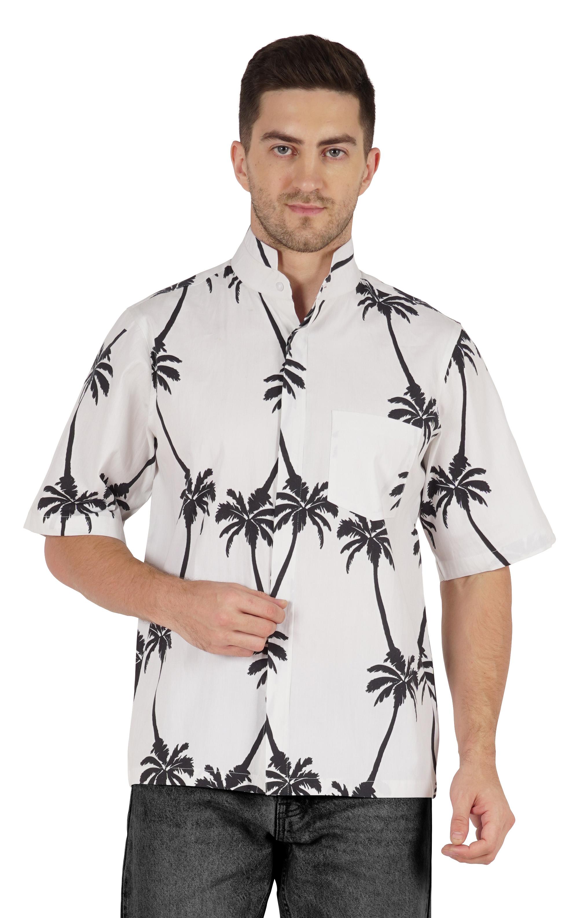 

Повсякденна гавайська сорочка з принтом Inkmeso на гудзиках для пляжного відпочинку XX-Large білий