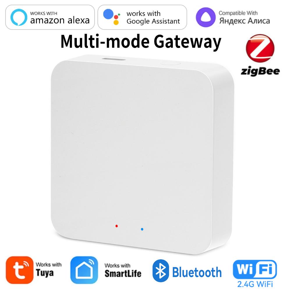

Tuya ZigBee Многорежимный шлюз-концентратор Умный дом Мост WiFi Bluetooth Mesh Умная жизнь Пульт дистанционного управления Работает с Alexa Google Alice