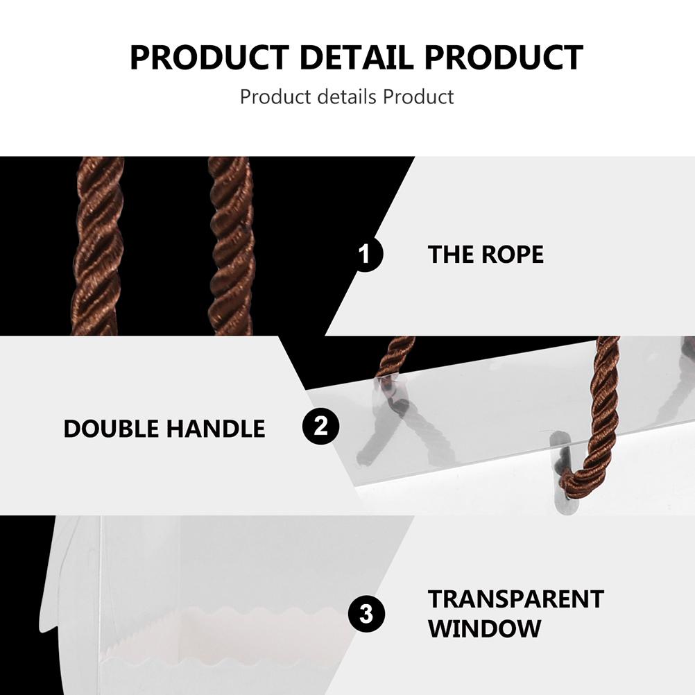 5 Stück Kuchenboxen Verpackung Tragbarer Koffer Dessertbehälter Gebäck Braun Verpackung