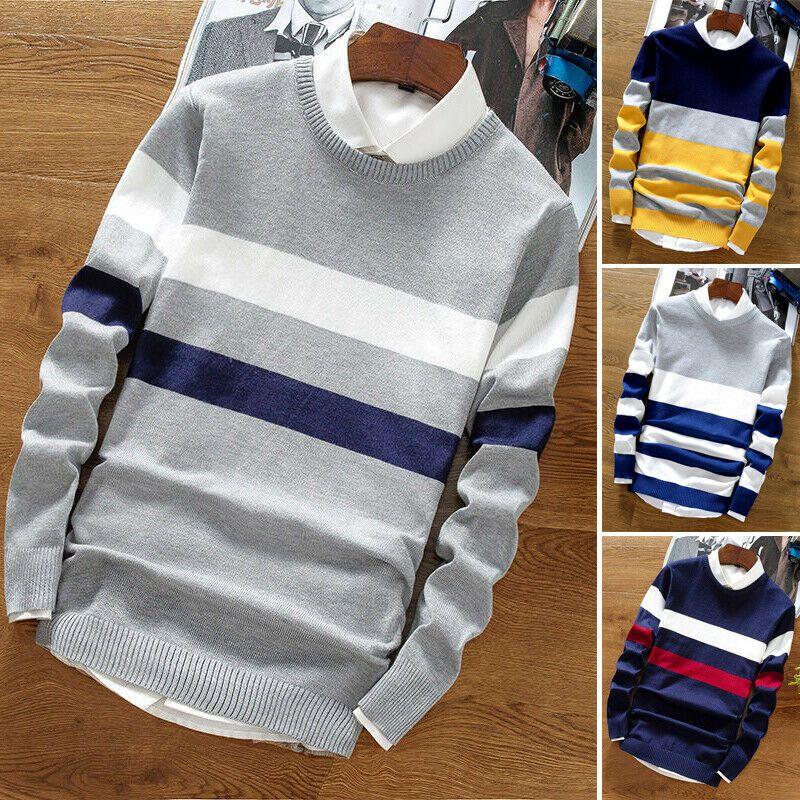 Stylish Men's Casual Long Sleeve Loose Knitwear Pullover Tops For Every Season